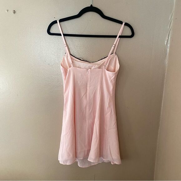 More To Come Mallory Mini Dress in Baby Pink chiffon ribbon tie slip Revolve - Picture 10 of 10